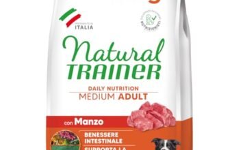 Natural Trainer Medium Cibo per Cani Adulti con Manzo – 12kg