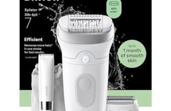 Braun Silk Epil 7 Epilatore Elettrico Donna Con Testina Ampia Per Una Facile Rimozione Dei Peli, Wet&Dry, Pelle Liscia, Con Testina Radente, Cappuccio Regolatore E Mini Rifinitore Corpo, 7-441,Argento