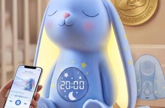 Mewaii Macchina del Suono per Neonati con Luce Notturna, Rilevamento del Pianto, 100 Suoni Rilassanti, Controllo App, Batteria a Lunga Durata, Accessorio Essenziale per la Nanna del Bambino