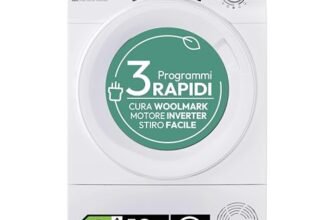 Candy RapidÓ RO EH10N3TE-S Heat Pump Dryer, 10 kg, Inverter Motor, Easy Ironing Program, Wi-Fi + BLE Connectivity, 85 x 59.6 x 58.5 cm (H x W x D), White-Class C [Energy Class C]