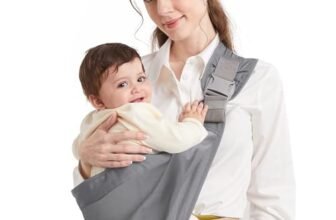 Fascia Porta Bebe, Marsupio Neonato Mumgaroo, Fascia Neonato Multifunzionale On the Go,Marsupio Neonato 0-36 mesi, Tutte le Stagioni, Fino a 15kg, Grigio