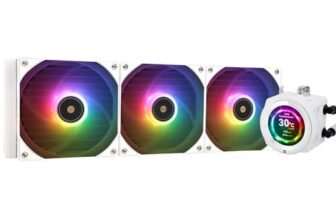 TR CORE VISION 360 White ARGB CPU Water Cooler with PWM Fan, 2000RPM Speeds,IPS LCD Screen with 480 * 480 Resolution,Liquido CPU Cooler,for AM5/Intel LGA1851/1700,2.1inch Display Screen