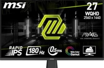 MSI MAG 275QF Monitor Gaming 27″ WQHD – IPS (2560 x 1440) WQHD, 180Hz / 0.5ms, Adaptive-Sync, Rapid IPS – DP 1.4, HDMI 2.0b
