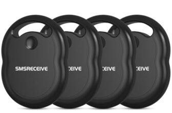 Smart Air Tracker Tag,Localizzatore Compatibile con Apple Dov’è (Solo iOS),Bluetooth Trova oggetti per Chiavi,Bagagli,Portafogli,Borse,Zaini,Batteria Sostituibile (4 Nero)