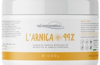 Saf.Nutraceutica – Biogel Extra Forte Arnica Montana 99% | Arnica Cavalli Uso Umano | Azione Rapida e Rinfrescante | Vegan e Naturale | Made in Italy, Marrone Scuro, 500 ml