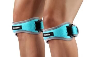CAMBIVO Tutore Ginocchio Rotulea Regolabile 2 Pezzi, Ginocchiera Ortopedica con Cuscinetto di Compressione, Ginocchiera Rotulea per Tendinite, Infortunio Sportivo, Corsa, Sport