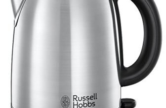 Russell Hobbs Bollitore Elettrico – 1,7 L, 2400 W – Acciaio Inox Satinato; Ebollizione Rapida; Filtro Anticalcare Rimovibile; Beccuccio, Indicatore Liv. di Riempimento, Adventure 23912-70