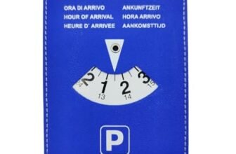 GUTEINTE Disco Orario Parcheggio, Disco Ora di Arrivo 8-20, Disco Orario Europeo Unificato, Chip del Carrello, Italiano Timer Parcheggio per Auto Camion Camper Compatto (Blu Elettrico)