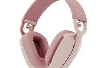 Logitech Zone Vibe 100 Cuffie Wireless Over-Ear Leggere con Microfono con Eliminazione del Rumore, Auricolare Bluetooth Multipoint, Compatibile con Teams, Google Meet, Zoom, Mac/PC – Rosa
