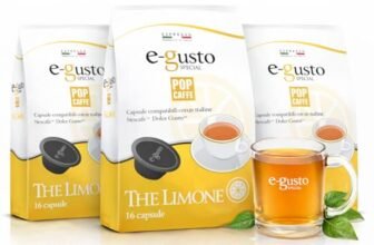 Pop Caffè E-Gusto The Limone – 20 gr – 3×16 Capsule – Compatibili con Dolce Gusto – Tè al Limone Solubile – Bevanda Aromatizzata Rinfrescante – Perfetto per Caldo e Freddo