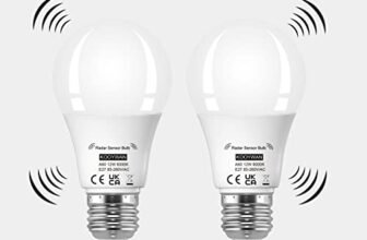 KOOYWAN LED lampadine con sensore di movimento e crepuscolare 12W 6000K Luce Bianca Fredda E27 Auto On/Off lampadine 2 Pezzis