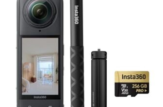 Insta360 X5 Pack Tour Virtuale – Foto HDR da 72MP, 1x Selfie Stick Invisibile + Treppiede, Batteria da 2400mAh.