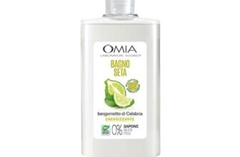 Omia, Bagno Seta EcoBio al Bergamotto di Calabria, Bagnoschiuma Energizzante, Rende la Pelle Luminosa e Idratata, Dermatologicamente Testato, Flacone da 400 ml