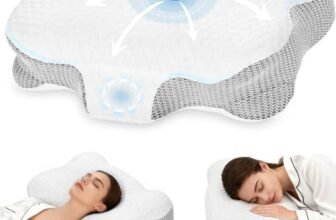 Dozion Cuscino Cervicale per Dormire – Cuscino Ortopedico in Memory Foam, Ergonomico, Supporto Collo Fianco/Schiena, Federa Sfoderabile e Lavabile, 58×40×13/10 cm
