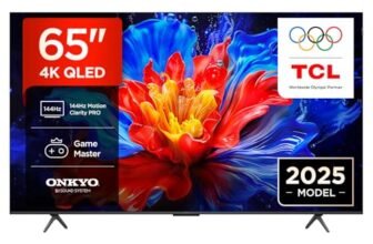 TCL 65P8K QLED 4K HDR Ultra HD 65″ QLED TV with Google TV Technology (Dolby Vision and Atmos, Motion Clarity Pro 144Hz, FreeSync, Onkyo 2.1 Audio, Google Assistant Compatible)