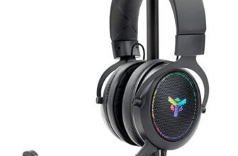 Itek – Cuffie Gaming H500 – Cuffie Gaming con Microfono Removibile. Cuffie surround 7.1 Virtuale, cancellazione rumore esterno, illuminazione LED RGB. Adatti per PC e console, nero, regolabile.