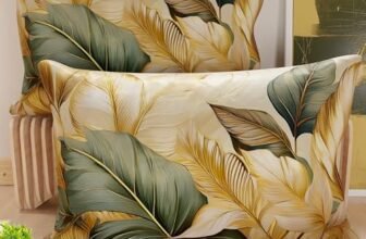 PETTI Artigiani Italiani – Coppia di Federe Cuscino 80×40 cm in Microfibra, Cuscini Arredo Camera da Letto, Divano, Salotto, Set 2 Fodere Copricuscino, Federa Floreale 165, 100% Made in Italy