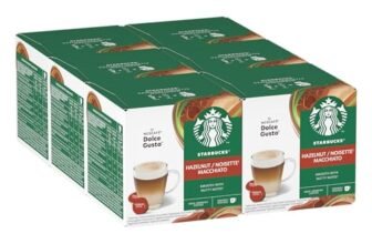 STARBUCKS Hazelnut Macchiato by Nescafé Dolce Gusto, 6 confezioni da 12 capsule (72 capsule compatibili Nescafé Dolce Gusto)