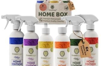 Greenhugo Home Box – Set Pulizia Casa Premium (6 Pezzi) | Detergenti Ecologici e Vegani | Multiuso, Piatti, Bagno & WC, Vetri, Pavimenti, Olio Profumato | Idea Regalo Casa