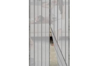 Sekey 110x220cm Zanzariera Magnetica per Porta, anti Insetti, per Legno, Ferro, Porte in Alluminio, Facile da Installare, Non è Necessario Praticare Fori, Apertura e Chiusura Silenziosa, Grigio