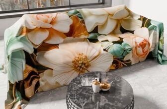 PETTI Artigiani Italiani – Telo Arredo in Microfibra, Copritutto, Copridivano 220×270 cm, Fantasia Floreale 05 9 | Telo Protettivo Lavabile, Copriletto e Copritavolo Multiuso per Divani