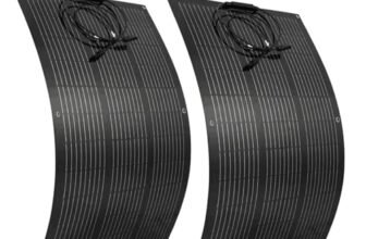 Aysolar 200W Pannello Solare Flessibile 2x100W 12V ETFE Monocristallino Pannelli Fotovoltaico per marino,camper, campeggio, barca, roulotte, auto,12V/24V batteria e superfici ineguali