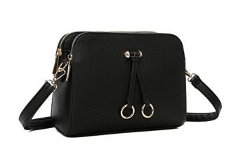 ELIOX Borsa a Tracolla Donna Piccola con 3 Scomparti Capienti – Borsa Mano PU Pelle Sintetica – Borsetta Moda Borse Spalla- Crossbody Bag (Nero)