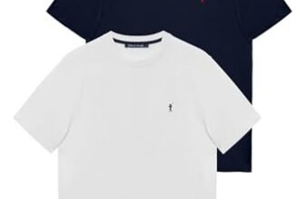 Polo Club Confezione da 2 Magliette Azzurro e Bianco – T-Shirt Uomo Manica Corta 100% Cotone – Pacco da 2 Maglietta for Men