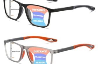 Hubeye Occhiali da lettura sportivo da uomo e donna Lettori ultraleggero TR90 Confortevole Flessibile Occhiali anti luce blu (Nero+Arancione, 2.00)