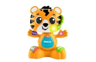 Fisher-Price Animal Band – Carlotta la Tigrotta Prime Scoperte, tigre interattiva per l’apprendimento con 50+ canzoni e suoni, luci multicolore, giocattolo per bambini, 9+ mesi, HYL04