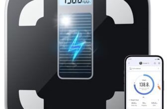 RENPHO Elis Solar Bilance Digitali per il Peso Corporeo – Bilance Pesapersone Senza Batteria – Bilance Smart Bluetooth per Misurare Grasso Corporeo e IMC Analisi Dello Stato di Salute con App, 180 kg