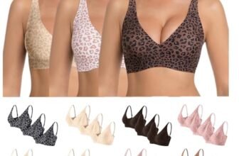 Generico 3 Pezzi Reggiseno Senza Ferretto Donna Push Up Bralette Senza Cuciture Triangolo Comodo Taglie Forti Spalline Incrociate Dietro a Scollo Profondo per Uso Quotidiano