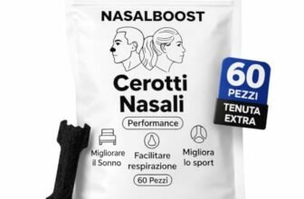 60 PEZZI Cerotti Nasali Neri, in Seta, NASALBOOST Cerotti Naso Respira Bene di Alta Qualità | Cerotti Antirussamento, Tenuta Extra, Migliora la Congestione Nasale e la Qualità del Sonno|Nasal Strip