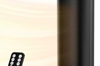 1800W Stufa Elettrica Basso Consumo, Riscaldamento Rapido Termoventilatore da Bagno con Telecomando,70°Oscillante & 12H Timer Protezione Contro il Surriscaldamento, per Bagno, Camera, Soggiorno