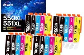 Uniwork 550XL 551XL Compatibili Cartucce d’inchiostro Sostituzione per Canon PGI-550 CLI-551 XL per Pixma iX6850 MG5650 MG5550 iP7250 MX925 MX920 MG5450 MX725 (PGBK Nero Ciano Magenta Giallo, 20-Pack)