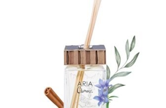 Profumatore per ambiente di design QC Terme Aria Chamonix 500 ml, diffusore a bastoncini, fragranza alla genziana, legno di cedro, noce moscata, eucalipto e cannella