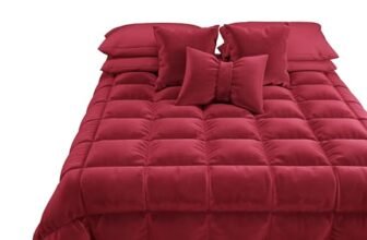 PETTI Artigiani Italiani – Trapunta in Morbido e Caldo Velluto 350 g/m², Piumone Matrimoniale, Double Face, Trapunta Matrimoniale: 260×270 cm, Bordeaux, 100% Made in Italy