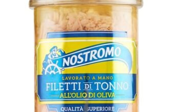 Nostromo – Filetti di Tonno all’Olio di Oliva, Qualità Superiore, Lavorati a Mano, 1 Vasetto in Vetro da 180 gr (Confezione da 6)
