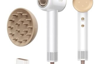 DREAME Hair Glory Combo Asciugacapelli, Asciugatura Rapida, Motore ad Alta velocità, Tecnologia a ioni Negativi, Leggero, Basso rumore, Controllo della Temperatura, phon con diffusore, Bianco