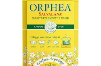 Orphea Salvalana Foglietti per Cassetti E Armadi, Protegge Lana E Vestiti Tutta La Stagione, Profumo di Fiori, 12 Foglietti Emanatori
