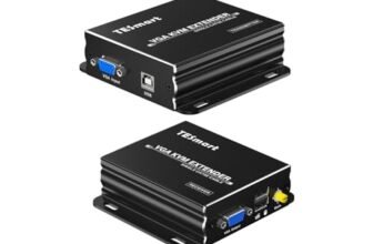 TESmart 300M/984ft VGA KVM Extender, VGA USB 300M Extender Supporta 1920 * 1200 a 60Hz Tramite Cavo Ethernet Cat5e Cat6 (Trasmettitore + Ricevitore)
