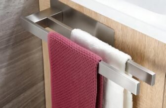 ZUNTO 40CM Portasciugamani Autoadesivo a Doppia Barra, Acciaio Inossidabile, Finitura Spazzolata, Montaggio a Parete per Bagno