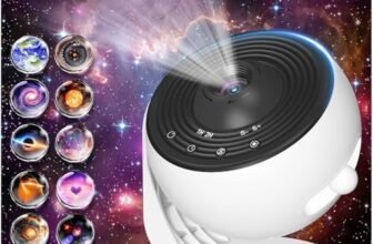 FlyEagle Proiettore Stelle Soffitto, Galaxy Projektor, Cielo Stellato Per Bambini E Adulti Proiettore Galassia Con Dischi Planetari 13 In 1, Luce Notturna Soffitto Led Con Timer, Bianco e Nero