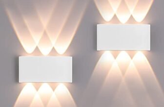 FUPE 2 Pack Applique da Parete Esterno/Interno LED Applique da Esterni 12W 1200LM Up Down Lampada da Parete IP65 Impermeabile Moderno Lampade Muro Alluminio Bagliore su e giù (Bianco 3000K luce caldo)