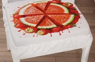 PETTI Artigiani Italiani – Cuscini per Sedia Cucina con Elastico da 2 Pezzi, Copricuscini in Microfibra, Coprisedia con Molla Disegno Angurie, 100% Made in Italy