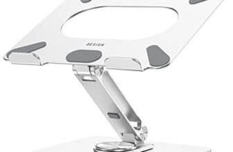 BESIGN LSX7 Supporto PC Portatile con Base Girevole a 360°, Supporto per Portatile Ergonomico, Supporto per Laptop Compatibile con Portatili da 10-15.6″ (Argento)