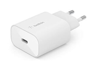 Belkin BoostCharge Caricabatteria da parete da 25 W con PPS, USB-C Power Derlivery, caricatore USB C, caricabatterie USB C rapido per iPhone 15, Samsung Galaxy, Note, iPad, Pixel e altri dispositivi