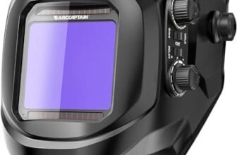 ARCCAPTAIN Maschera Saldatura Autoscurante, 100 x 93 mm, Con Ampio Campo Visivo, Real Colour Completamente Automatico, con Casco per Saldatura, Colore Vero, Ombra Larga 4/9-13 per MIG, TIG, ARC