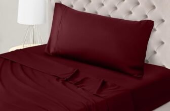 Utopia Bedding – Set Lenzuola Letto Singolo 3 Pezzi 90×190 cm – Spazzolata Poliestre di Microfibra – Oeko-Tex Certificato – Lenzuolo con Angoli, Lenzuolo Piatto e 1 Federa 50×75, Bordeaux