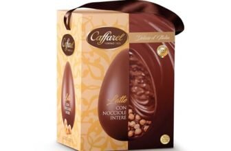 Caffarel Uovo di Pasqua 2026 Delizie d’Italia Latte e Nocciole intere IGP., Idea regalo Pasqua, in cartotecnica premium, Formato 530g